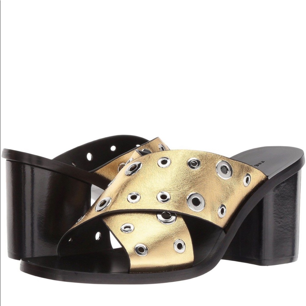 🆕RAG & BONE Paige Criss Cross Gold Sandal